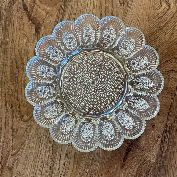 Indiana cut glass hobnail deviled egg plate beautiful great for Easter e… - Picture 1 of 2